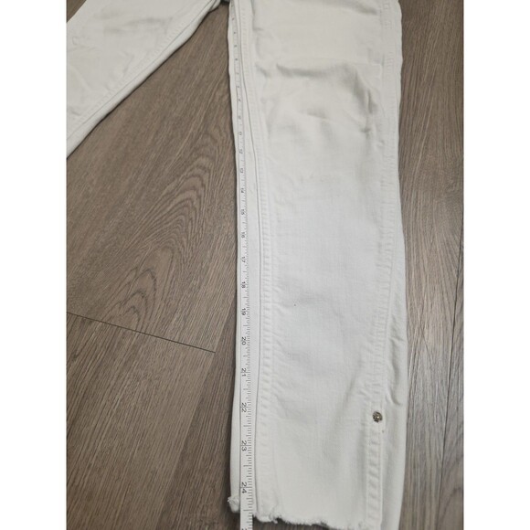 Zara Womens White Denim Raw Hem Ankle Jeans, Size 6 - Picture 4 of 13